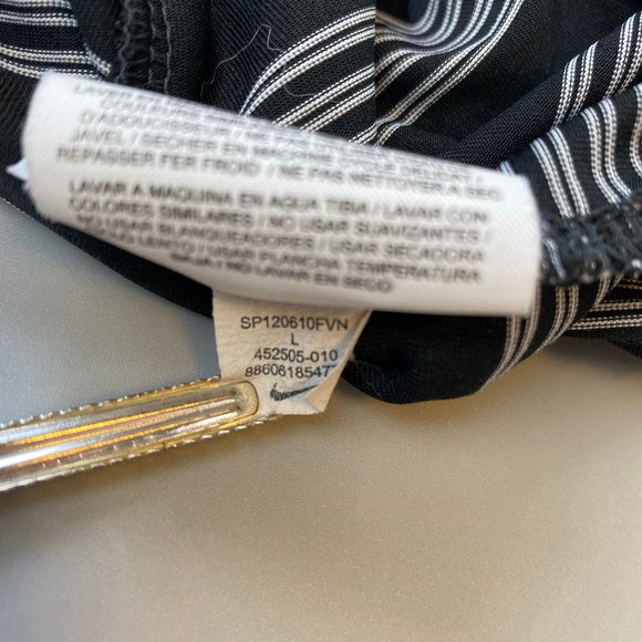 Nike Golf Polo Shirt Large Black White Stripe Tour Performance Athletic Sporty - Picture 9 of 14